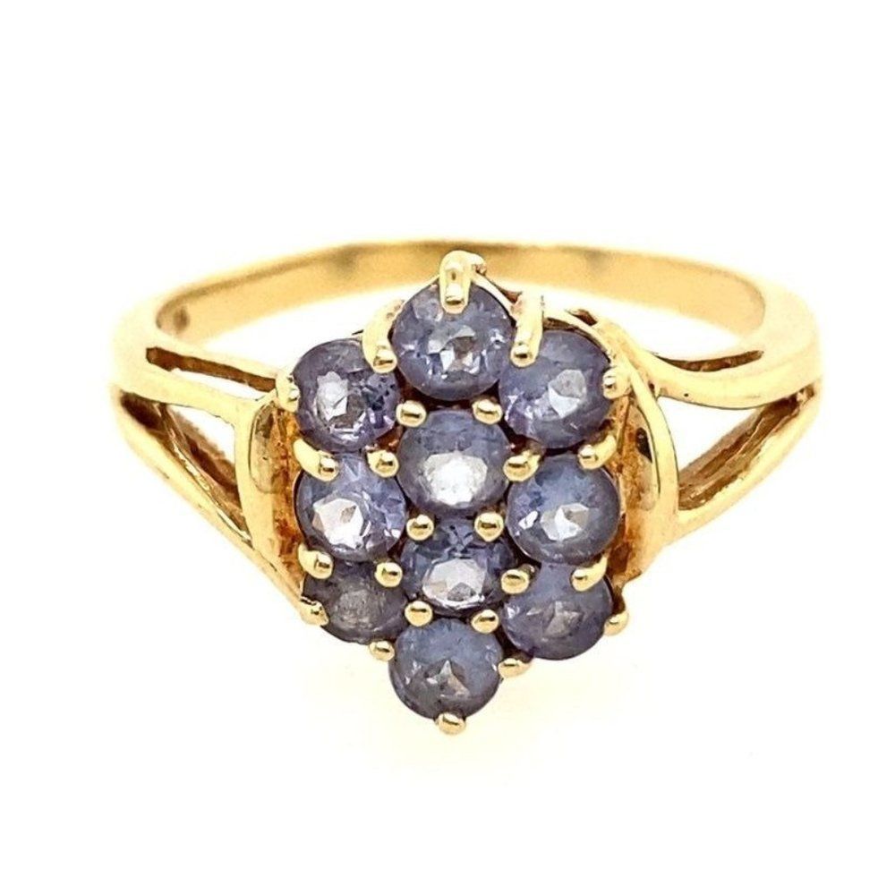10k Cluster Tanzanite Ring